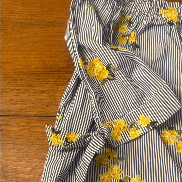 Tacera Blue and Yellow Floral Midi Dress - Picture 3 of 5